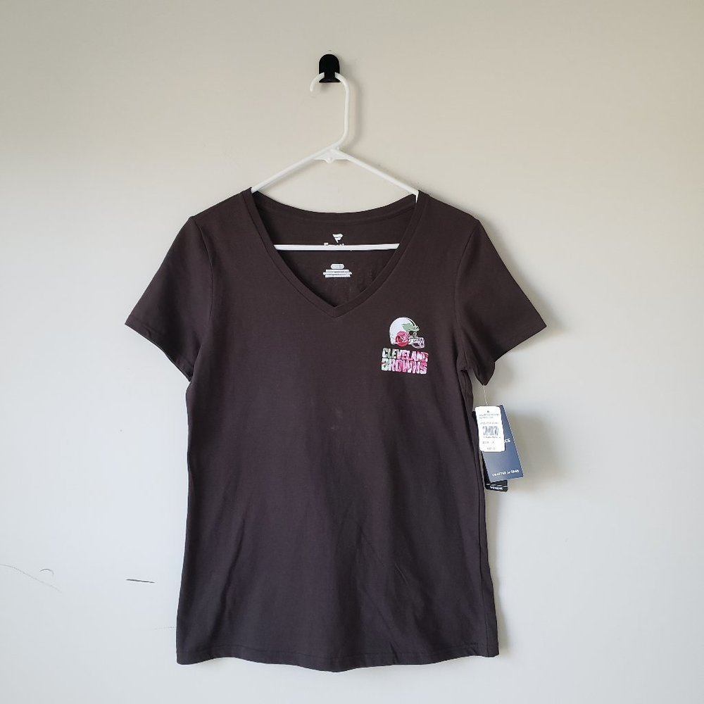 Fanatics Cleveland Browns Womens Small V-Neck Tee Mother's Day Number 1 Mom NWT